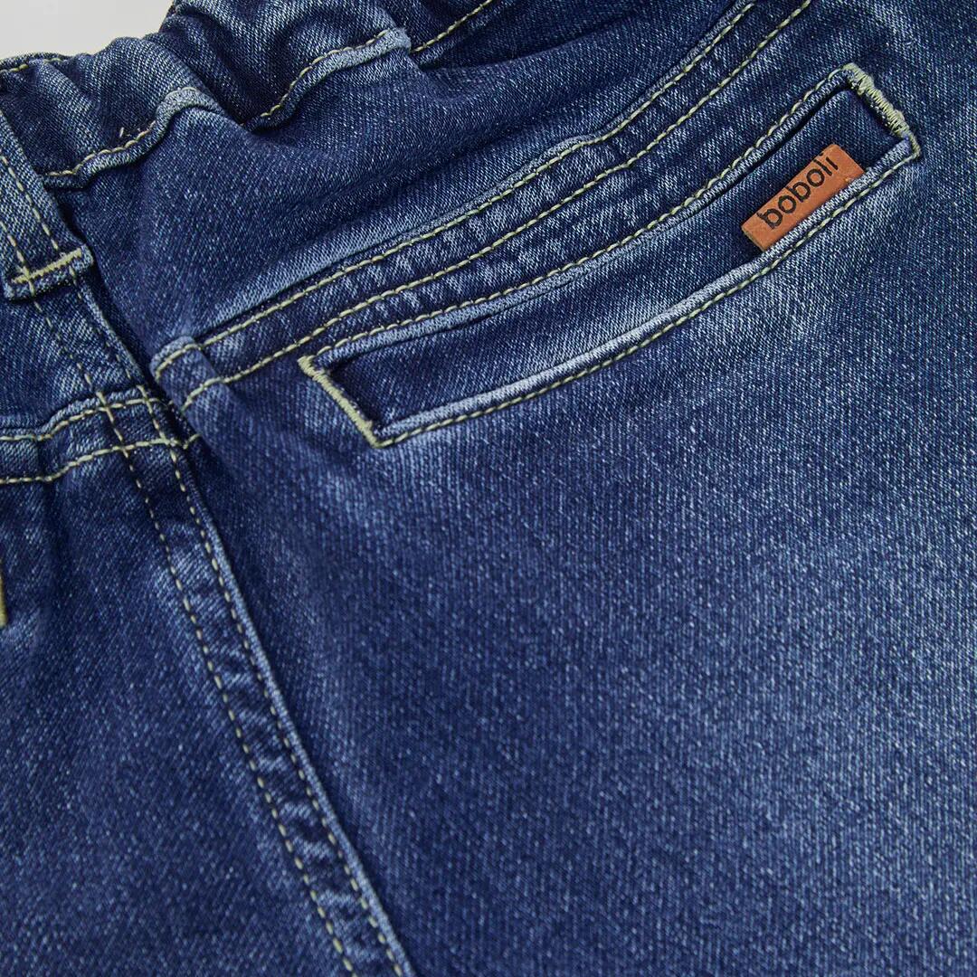 Pantalón denim niño azul con bolsillo lateral 4/4