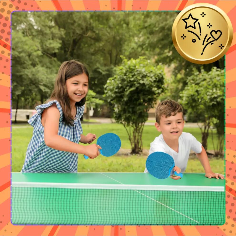 ZESTAW DO TENISA STOŁOWEGO PING PONG 2x PALETKI PIŁECZKI Z SIATKĄ ROZKŁADANĄ 6/7