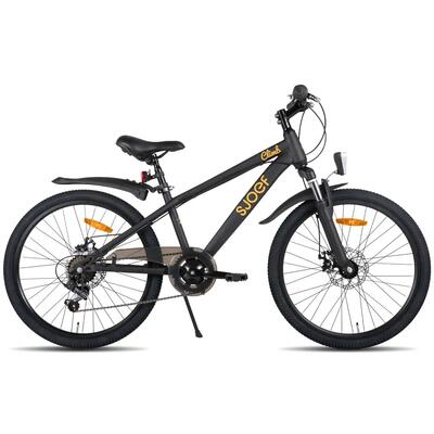 Climb mountainbike jongens 24 inch - 8-12 jaar - 6v & schijfrem – zwart