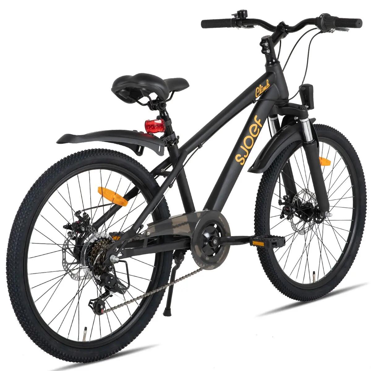 Climb Mountainbike Jongens 24 inch - 8-12 Jaar - 6V & Schijfrem - Zwart 8/8