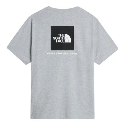 Camiseta Gris The North Face recta NSE Box Evolution Pale Grey Heather con Cuad