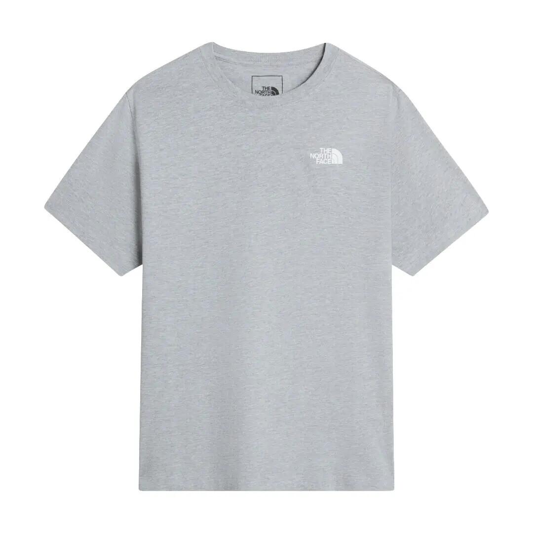 Camiseta Gris The North Face recta NSE Box Evolution Pale Grey Heather con Cuad 2/4