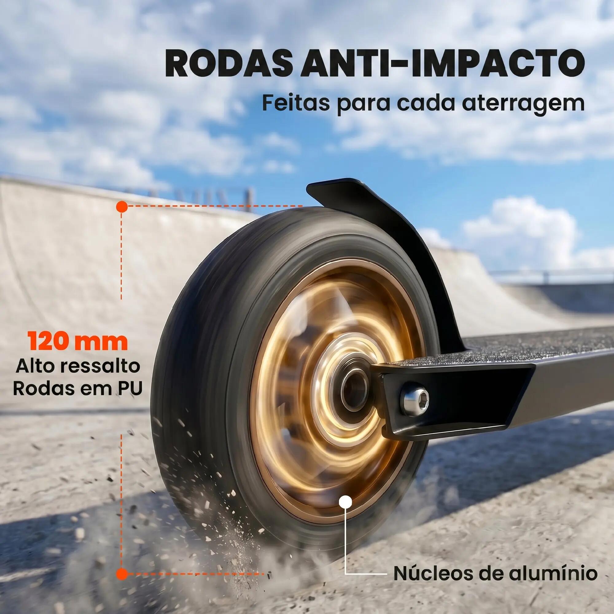 Trotinete de acrobacias 66x47x81 cm tom dourado SPORTNOW 9/11