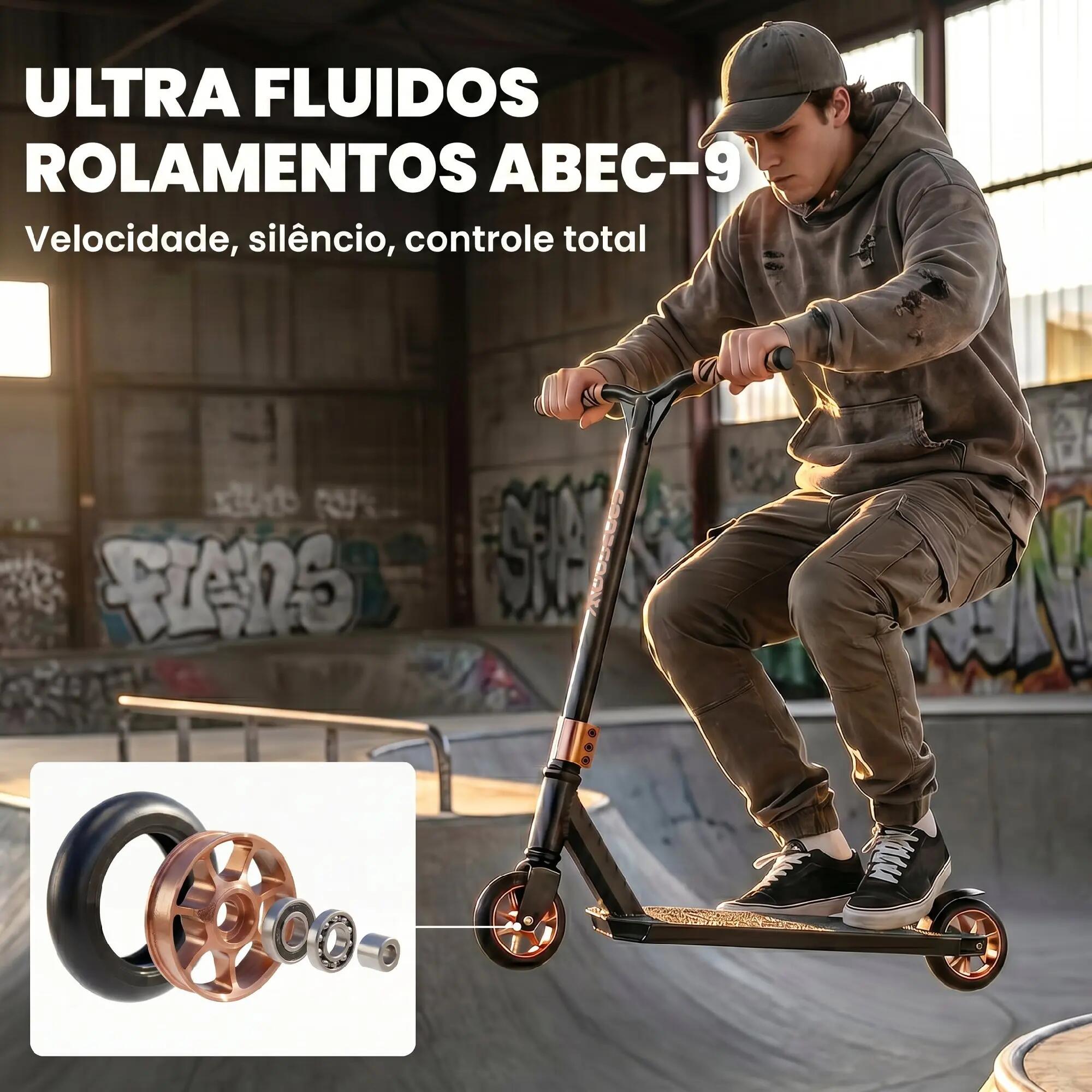 Trotinete de acrobacias 66x47x81 cm tom dourado SPORTNOW 8/11