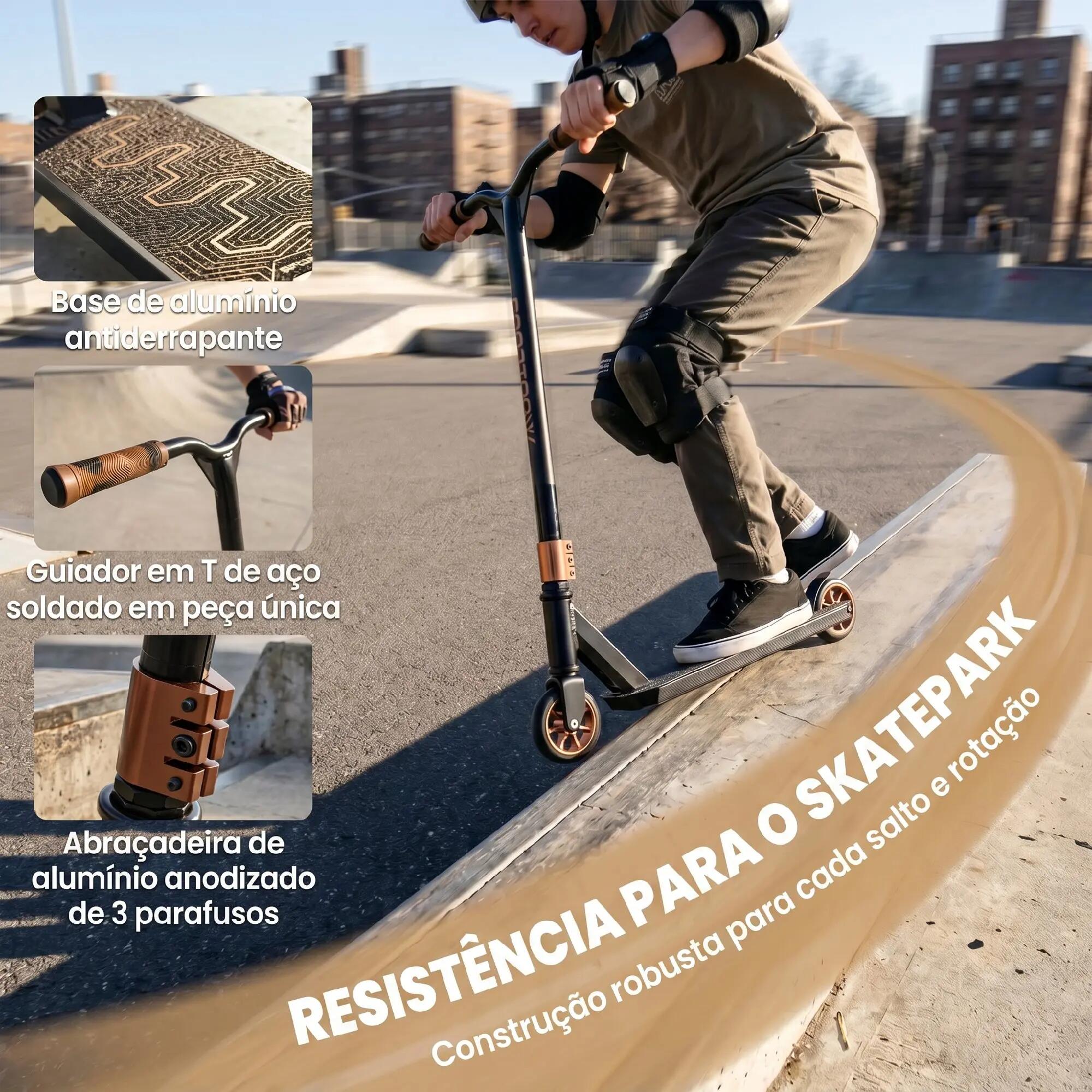 Trotinete de acrobacias 66x47x81 cm tom dourado SPORTNOW 7/11