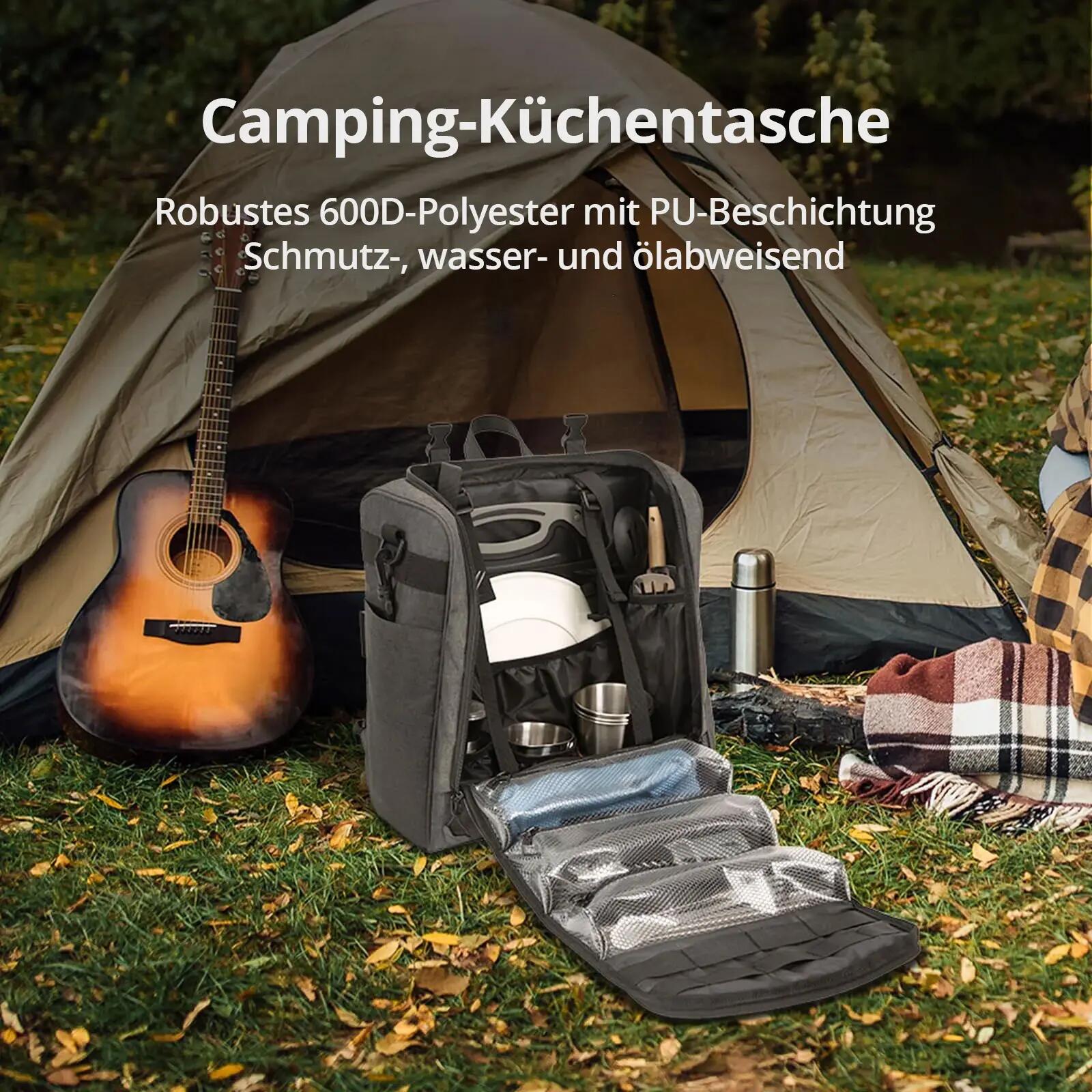 Camping Cocina Organizador Picnic Bolsa Vajilla Almacenamiento 3/7