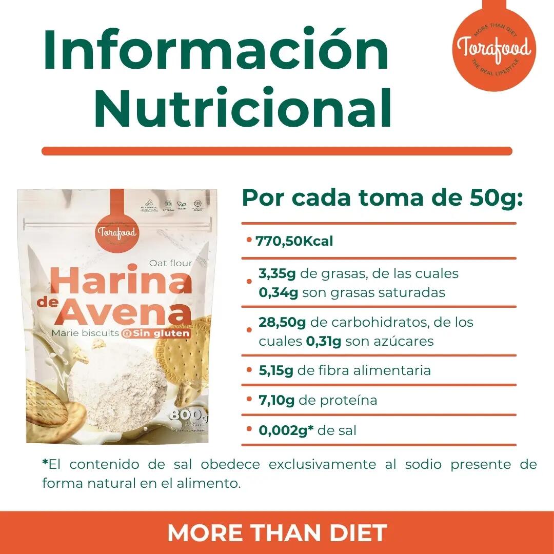 Harina de Avena Sin Gluten Galleta Maria 800G Torafood 5/5