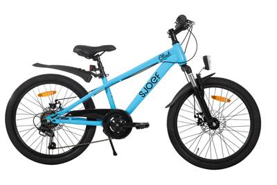 Climb mountainbike jongens 22 inch - 7-9 jaar - 6v & schijfrem – blauw