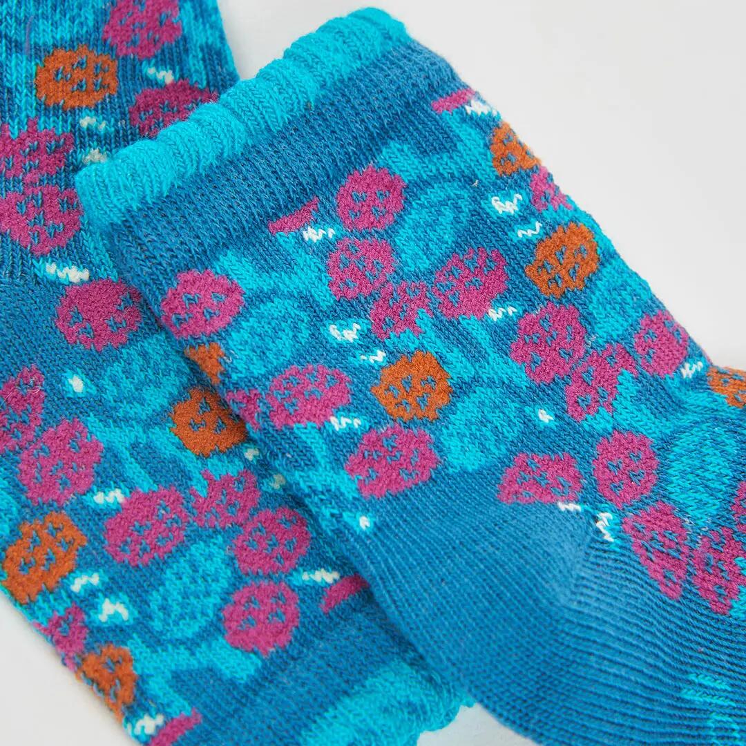 Pack calcetín verde estampado de flores 4/4