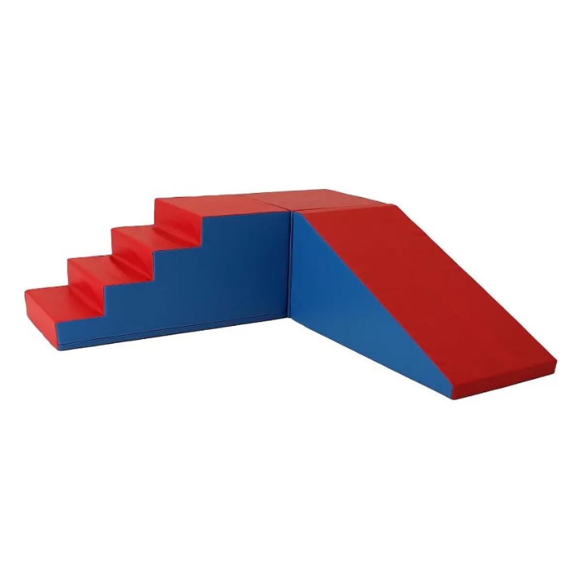 Ensemble escalier pente bleu-rouge 2/3