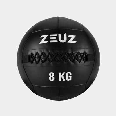 Zeuz wall ball 2 kg pro+ geschikt voor crossfit, fitness & hyrox – zwart & wit
