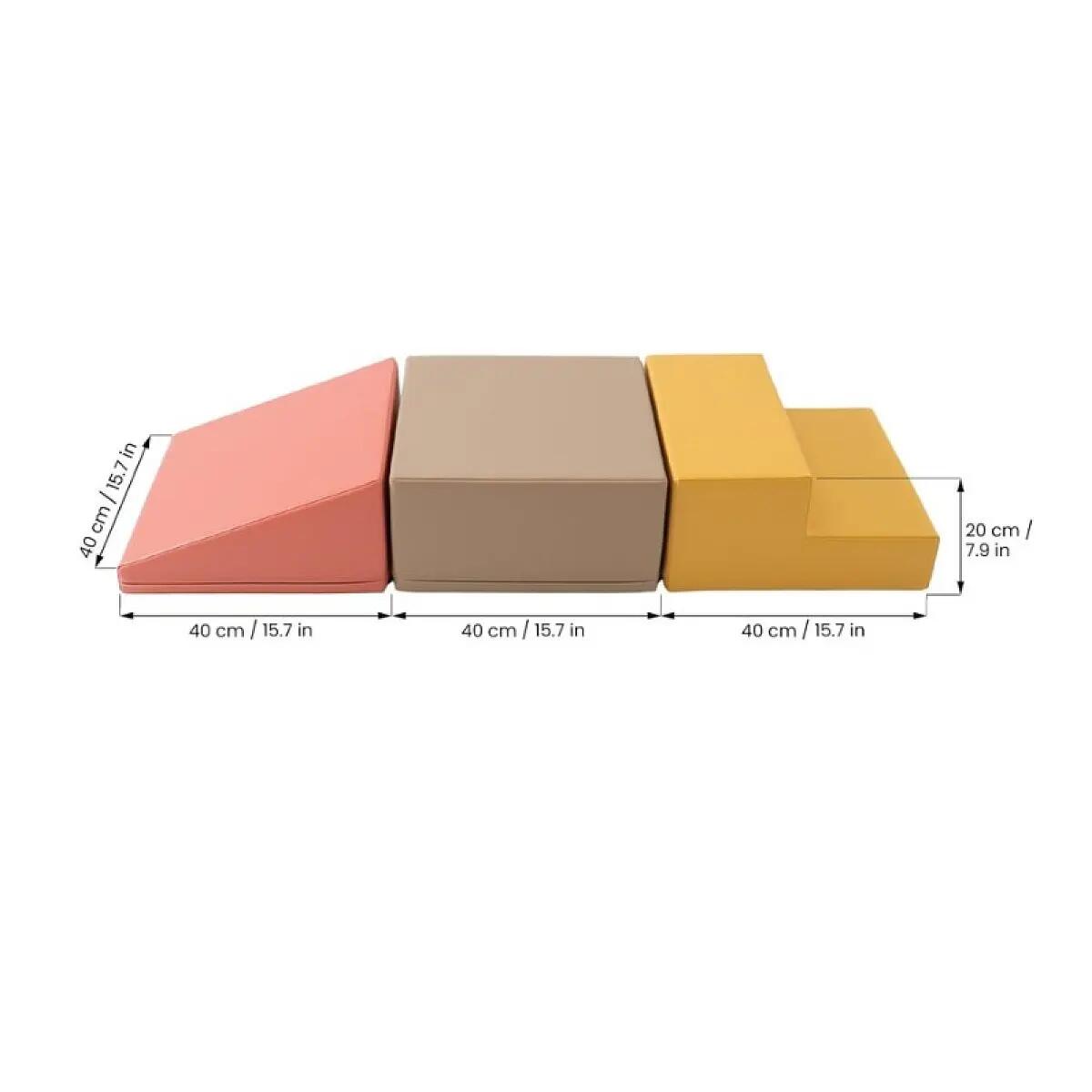 Mini coin d'escalade en mousse rose pastel 2/3