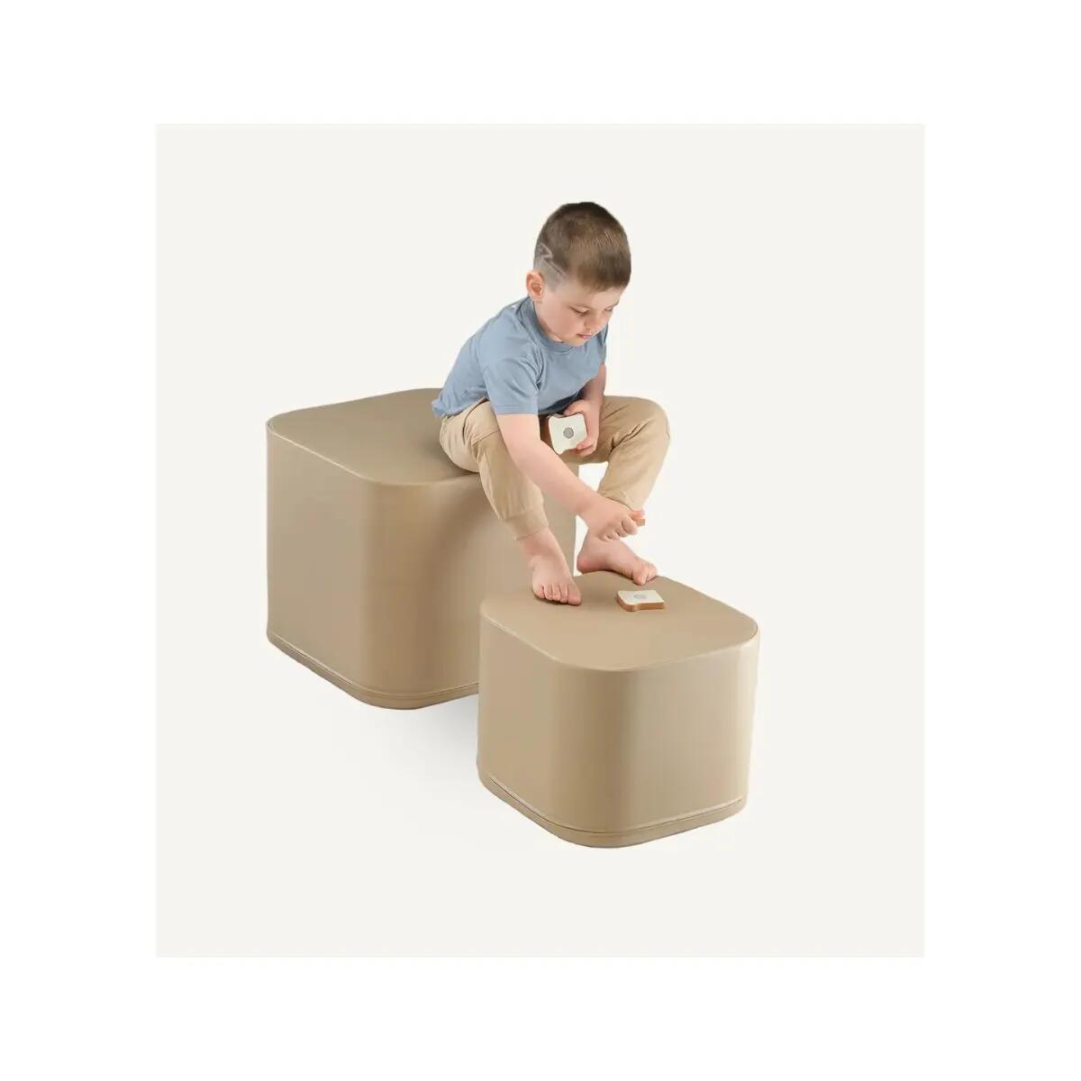 Puf cubo bege - Grande 2/2