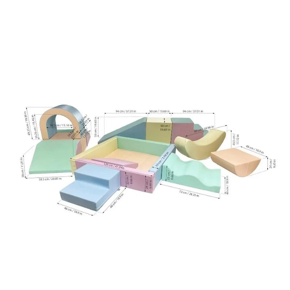 Grand ensemble blocs en mousse pastels clairs 2/2