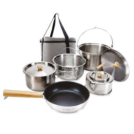 Set de cuisine Camping Basecamp II Outdoor Set casserole poêle théière inox