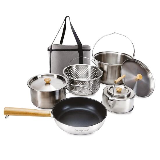 Set de cuisine Camping Basecamp II Outdoor Set casserole poêle théière inox