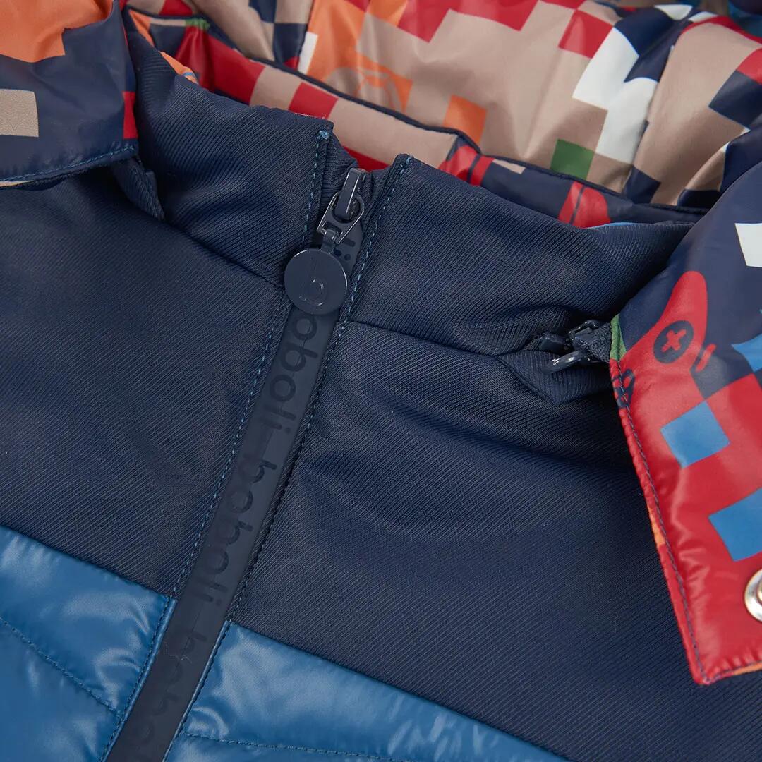 Parka tejido técnico niño azul reversible estampada 7/7