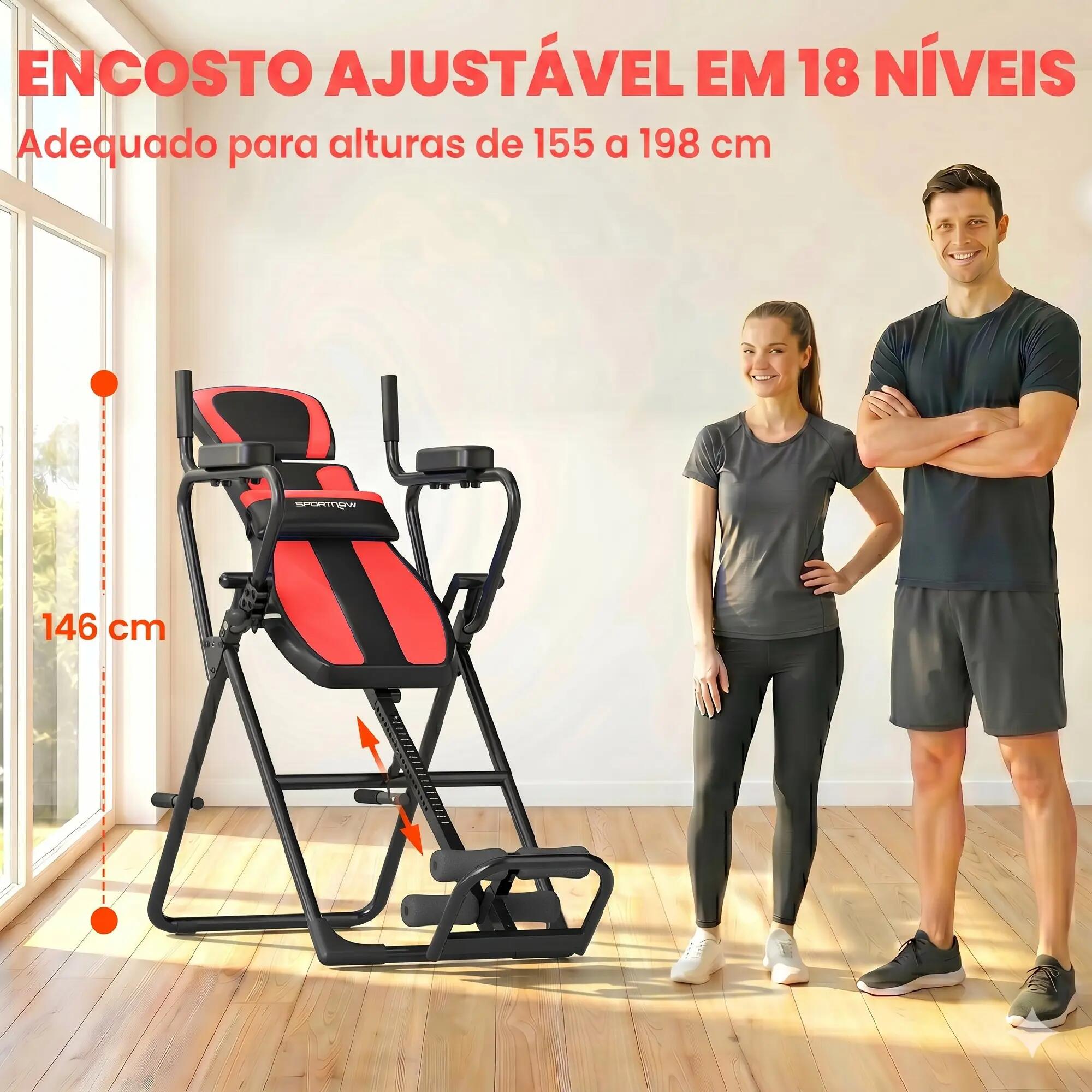 Tabela de inversão 161x69x146 cm vermelho SPORTNOW 8/10