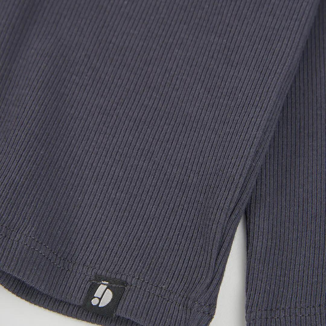 Camiseta punto canalé niña gris cuello alto 4/4