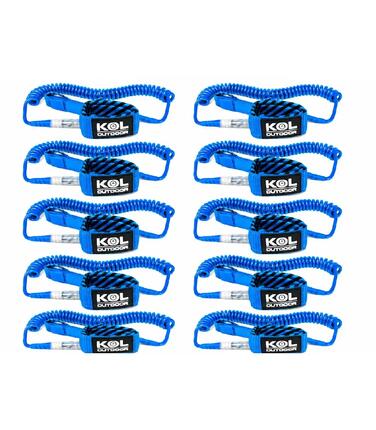 Pack 10 Leash SUP 3m Sécurité Stand Up Paddle Cheville Bleu Loueurs