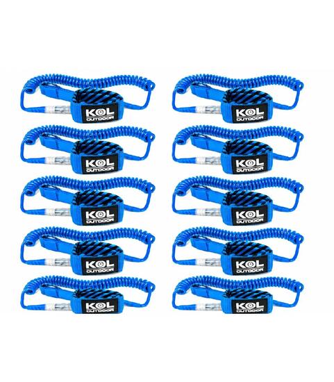Pack 10 Leash SUP 3m Sécurité Stand Up Paddle Cheville Bleu Loueurs