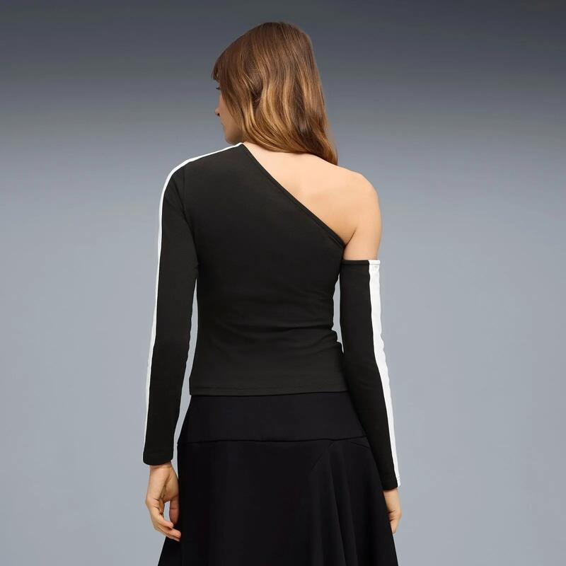 Bluza femei Puma T7 Asymmetric Longsleeve, Negru