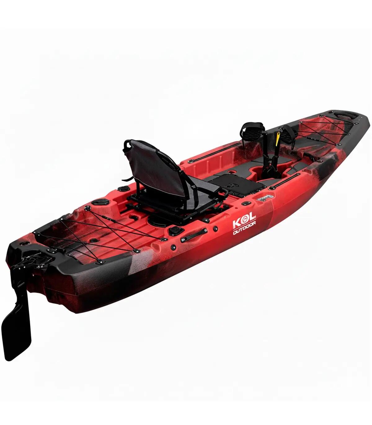 Caiaque de Pesca a Pedais Barbatanas Modular Dentex One 300x84 cm Vermelho 3/5