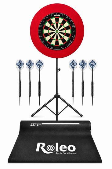 Keltik complete dartset: professioneel dartbord, darts, mat, surround en standaa