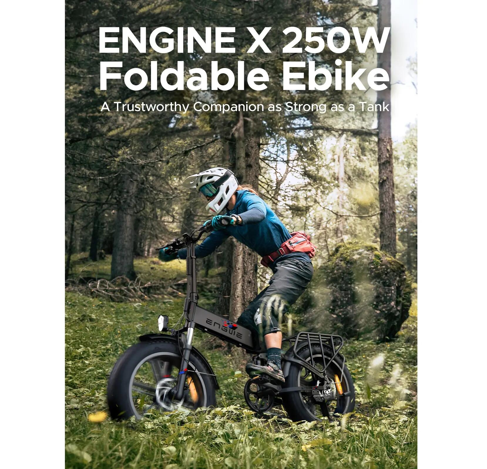 Bicicleta eléctrica ENGWE X 250W 120km PAS suspensión completa neumáticos anchos 8/15