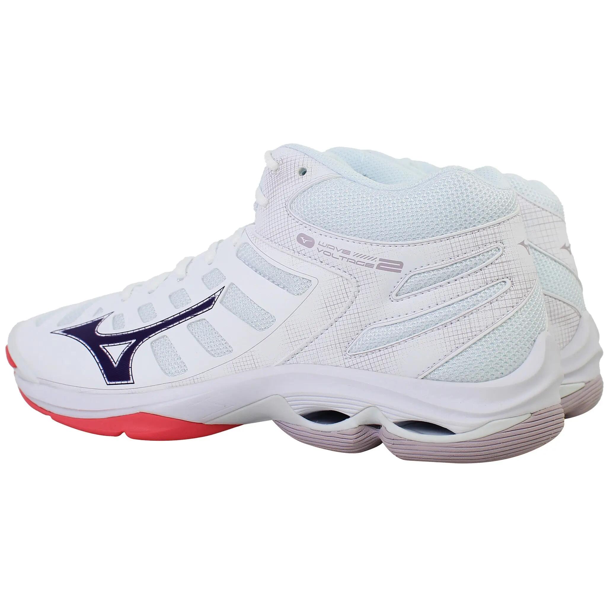 Volleybalschoenen Mizuno Wave Voltage 2 Mid Blanc/Violet Indigo/Rose Camélia 3/5