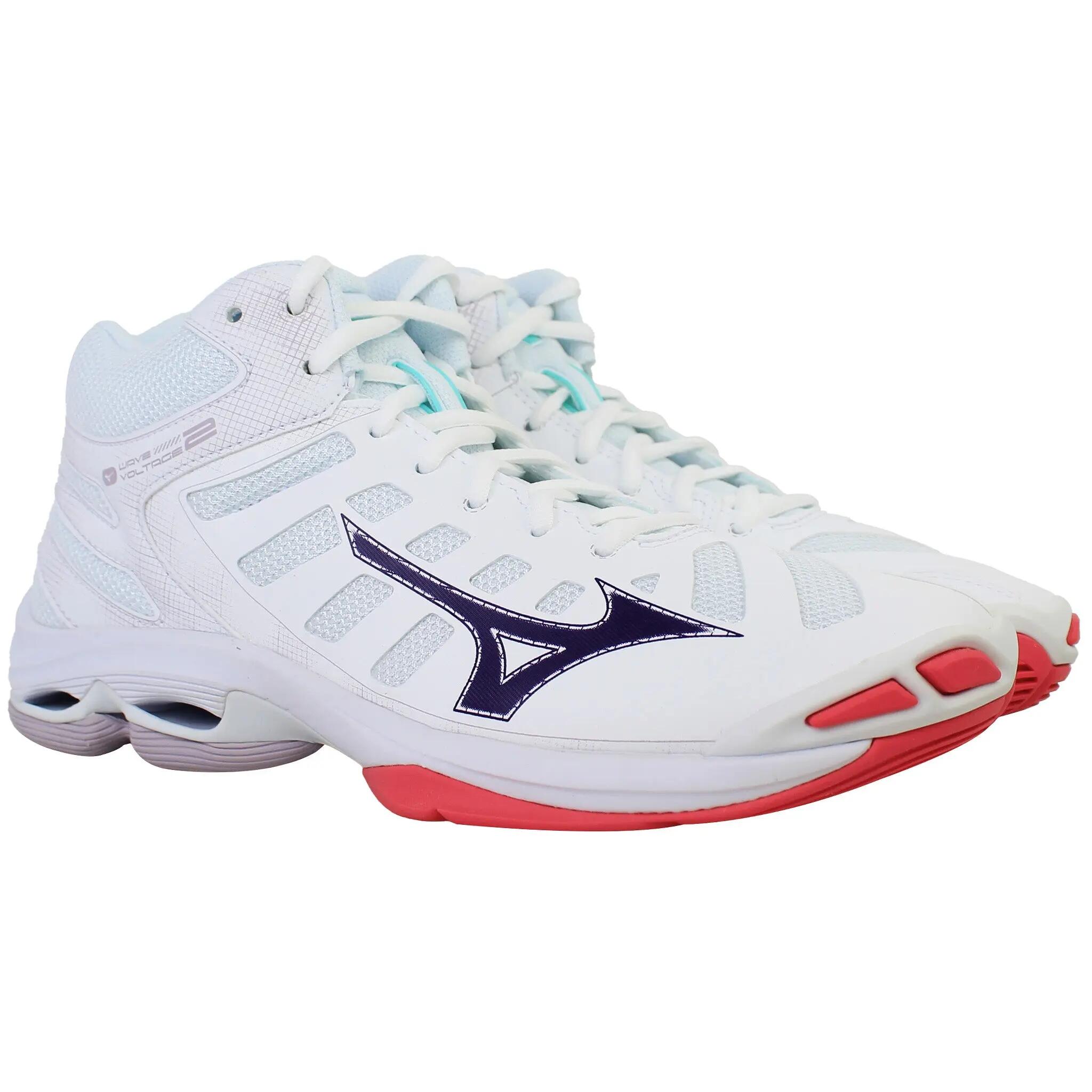 Volleybalschoenen Mizuno Wave Voltage 2 Mid Blanc/Violet Indigo/Rose Camélia 2/5
