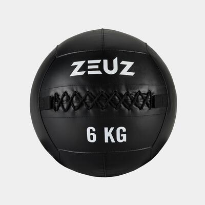 Zeuz wall ball 2 kg pro+ geschikt voor crossfit, fitness & hyrox – zwart & wit