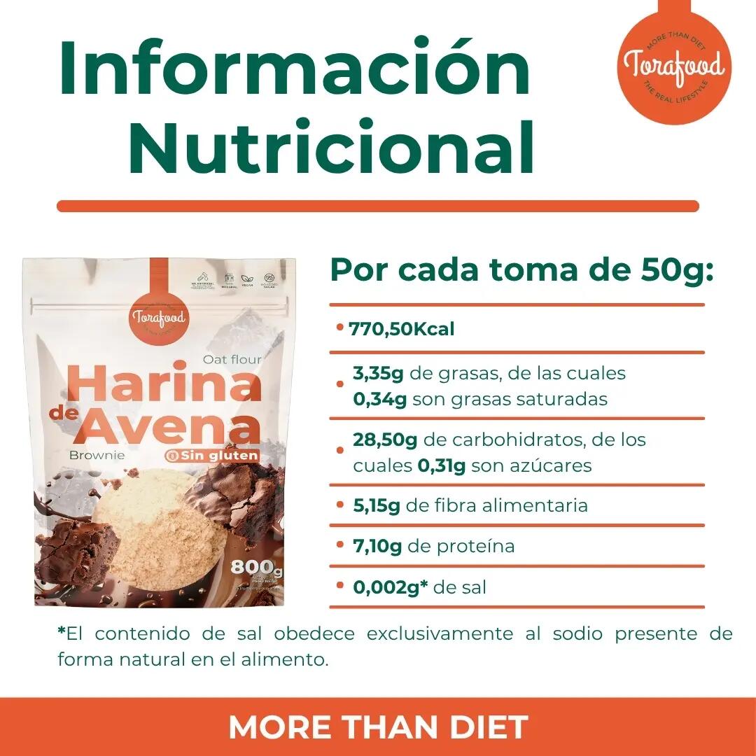 Harina de Avena Sin Gluten Brownie 800G Torafood 5/5