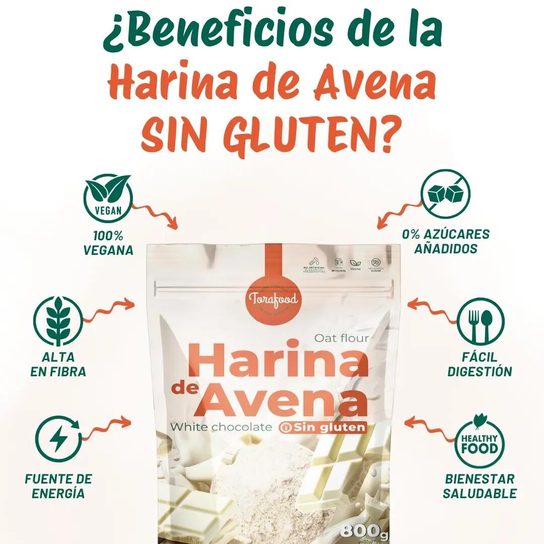 Harina de Avena Sin Gluten Chocolate Blanco 800G Torafood 3/5