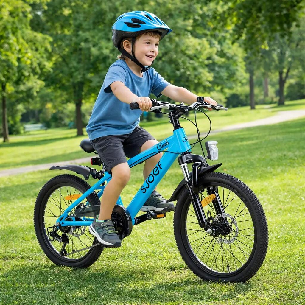 Climb Mountainbike Jongens 20 inch - 6-8 Jaar - 6V & Schijfrem – Blauw 3/8