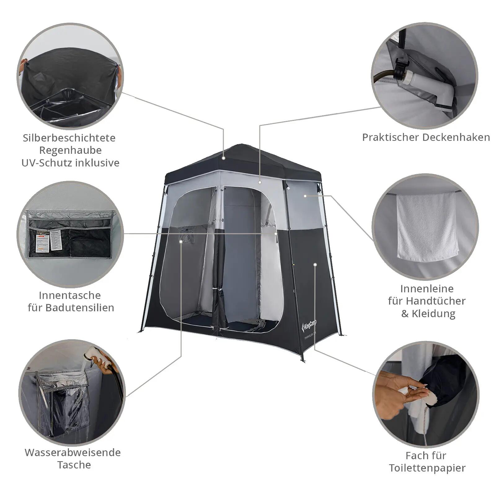 Tienda ducha Marasusa Q Doble Camping Tienda vestuario Tienda WC 2 personas 3/7