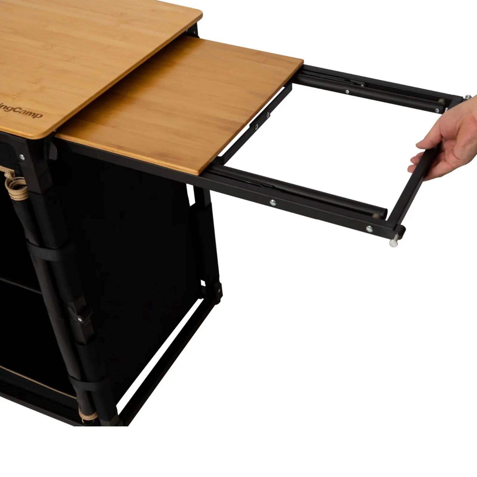 Camping Keuken Opvouwbaar Kast Tafel Opvouwbaar Spoelbak Bamboe Hout 7/7