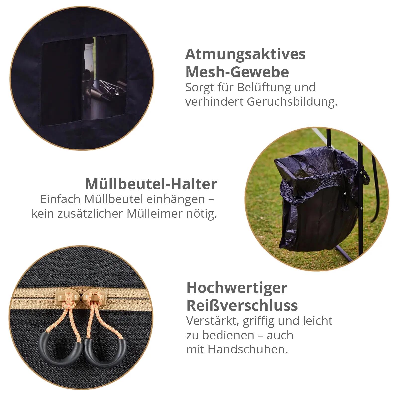 Camping Keuken Opvouwbaar Kast Tafel Opvouwbaar Spoelbak Bamboe Hout 6/7