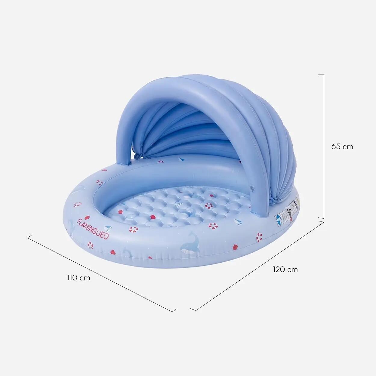 Flamingueo Piscina Bambini Con Tettuccio PVC Blu 5/5