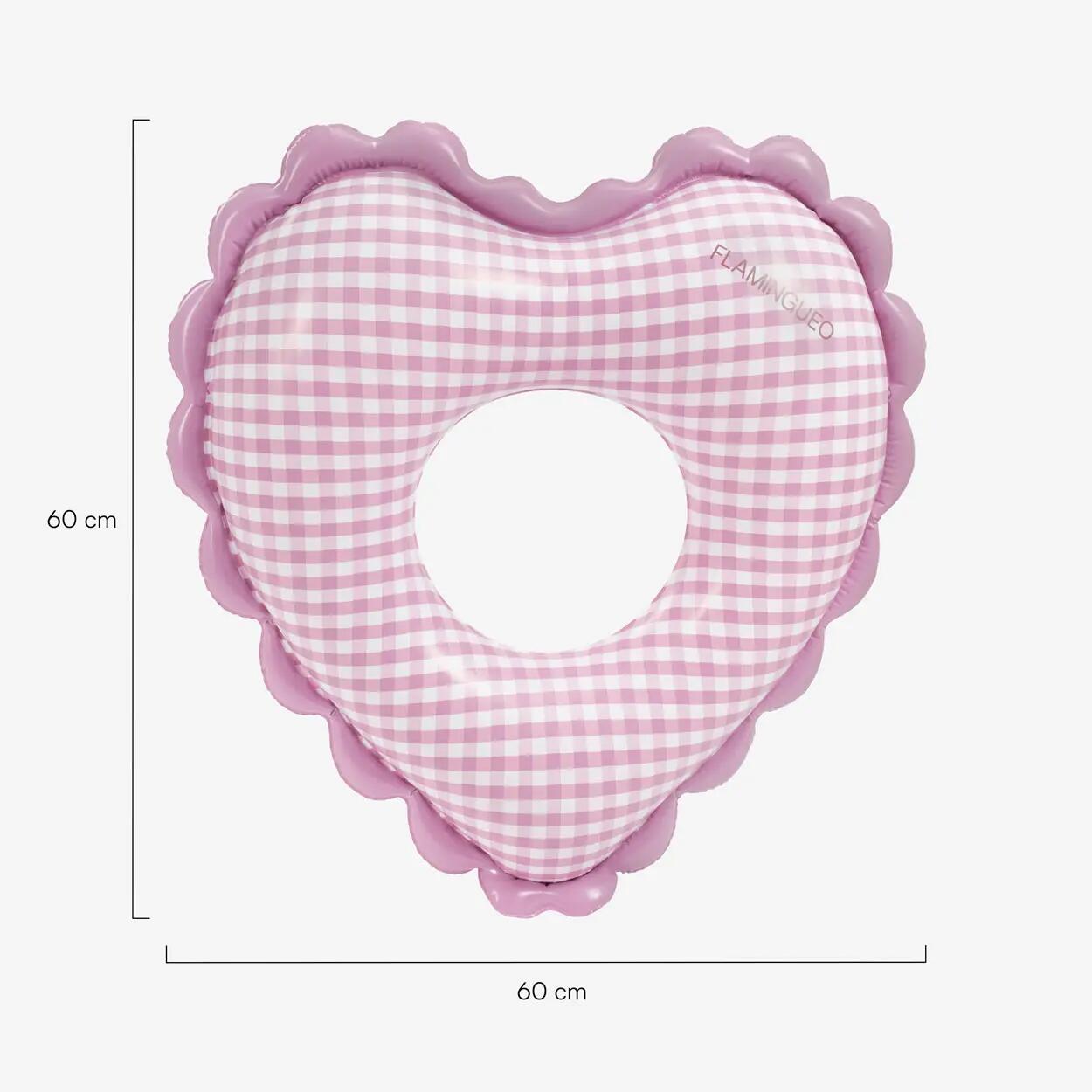 Flamingueo Ciambella Gonfiabile Doppio Cuore PVC Rosa 8/8
