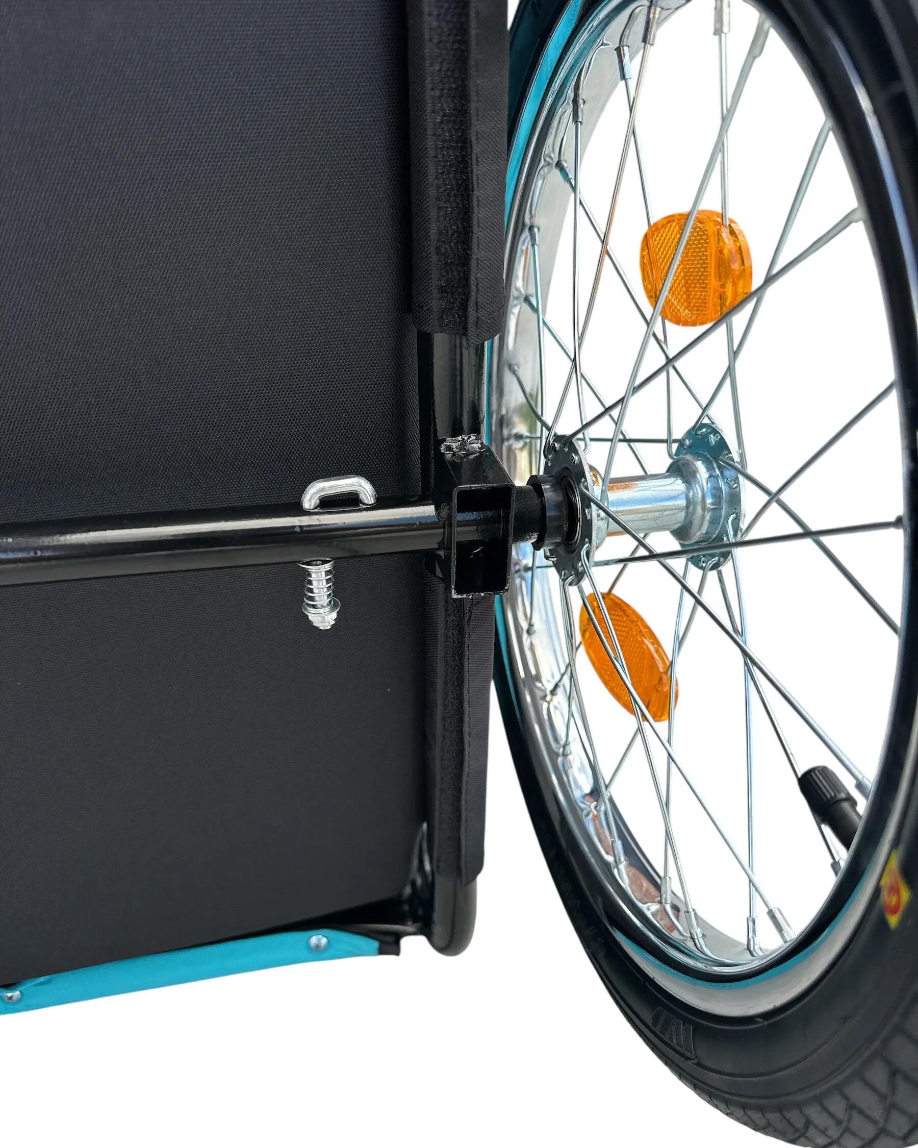 Remorque de vélo pour chien bleue – avec réflecteurs – jusqu'à 30 kg 6/13