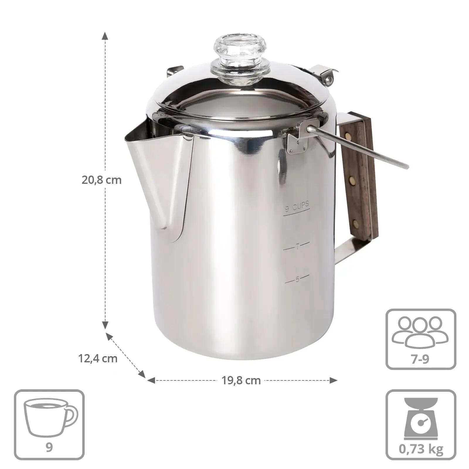 Happy Brew Percolator 1 L Cafetera Espresso de acero inoxidable 1,7 L 2/7