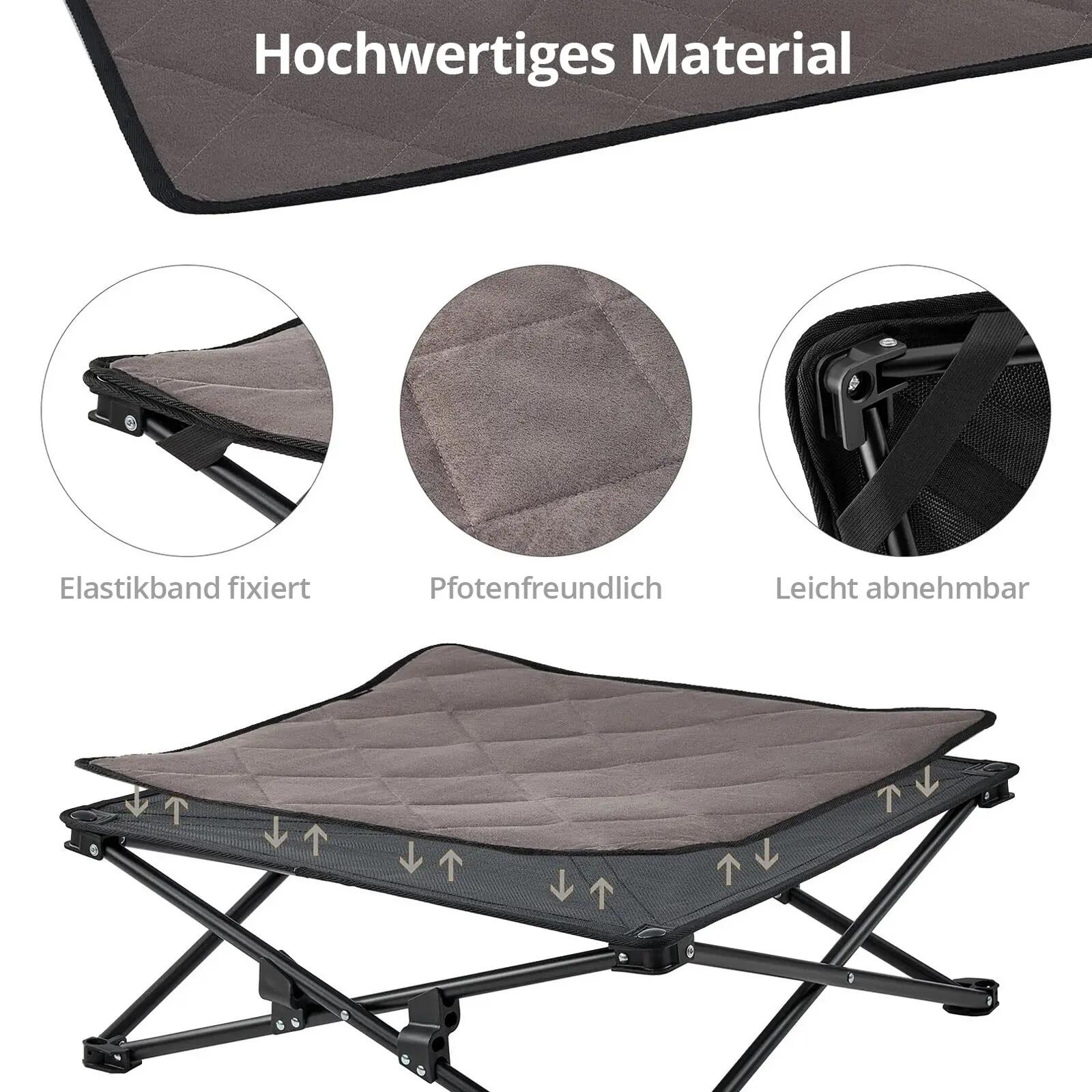 Hundbett Hunde Liege Outdoor Matte Faltbar Erhöht Waschbar Mesh 57x57cm 6/7
