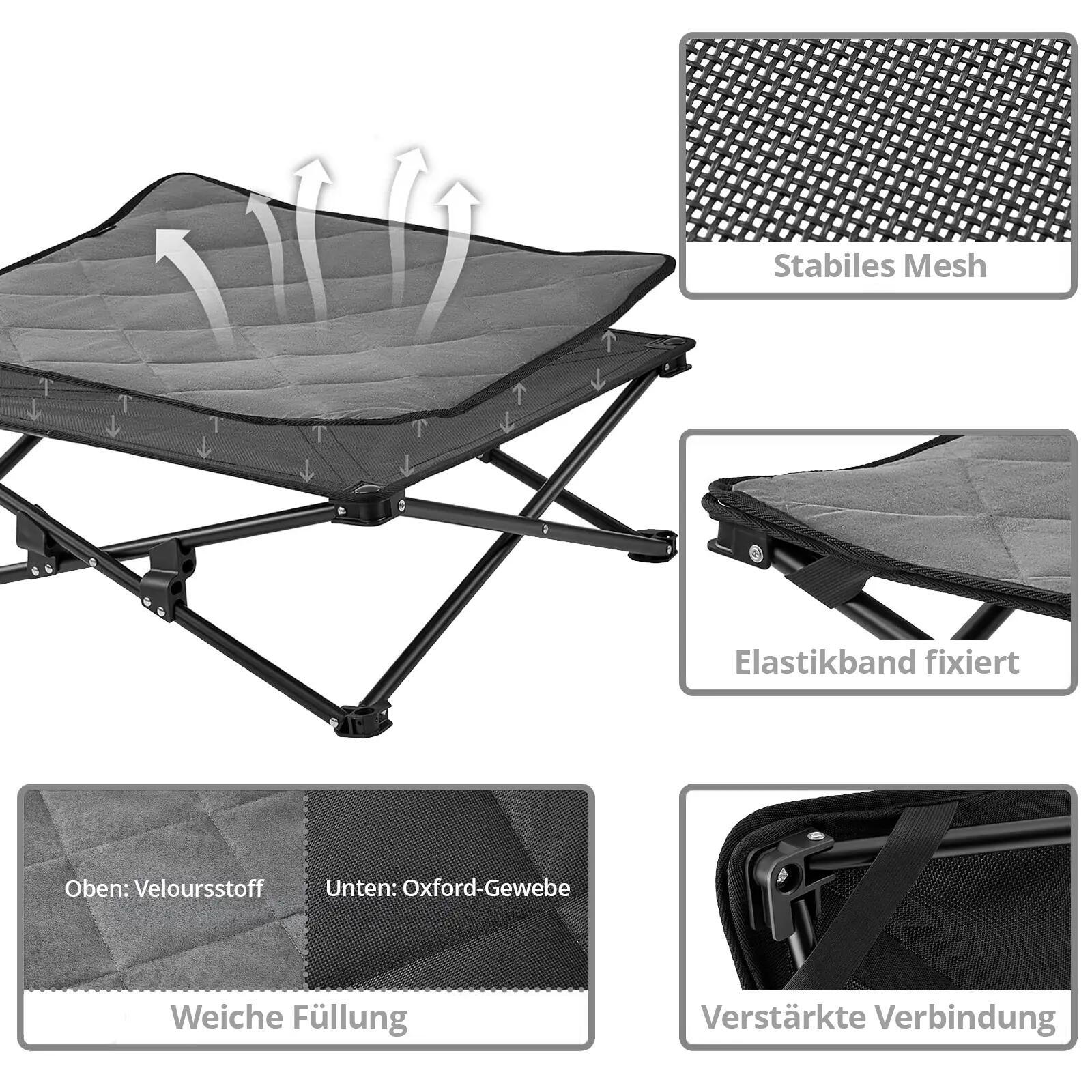 Hundbett Hunde Liege Outdoor Matte Faltbar Erhöht Waschbar Mesh 57x57cm 5/7