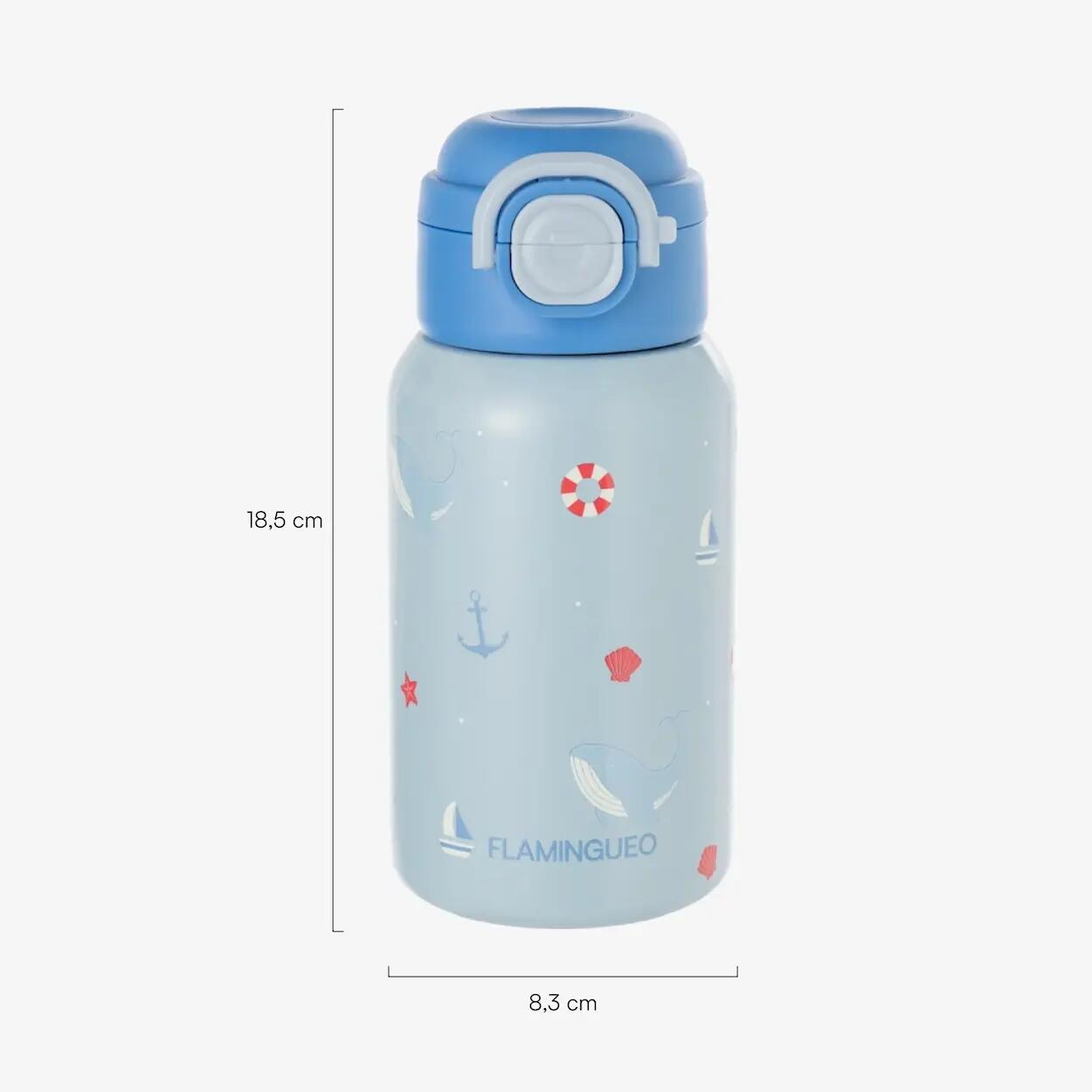 Flamingueo gourde enfant acier bleue 7/7