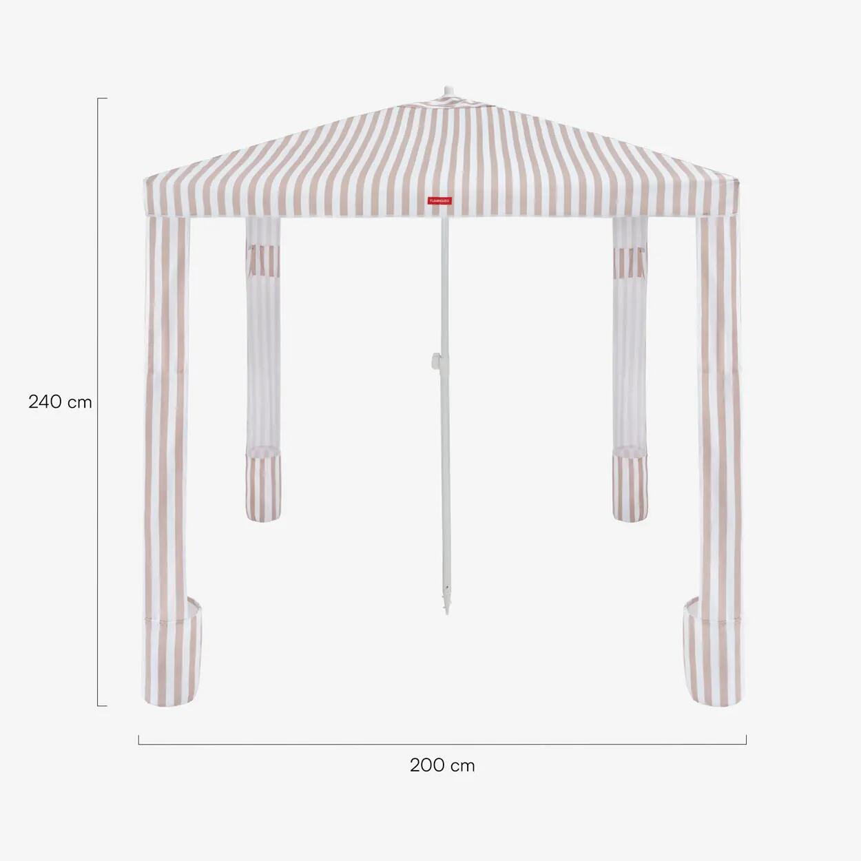 Flamingueo gazebo praia jardim poliéster alumínio upf50+ bege 7/7