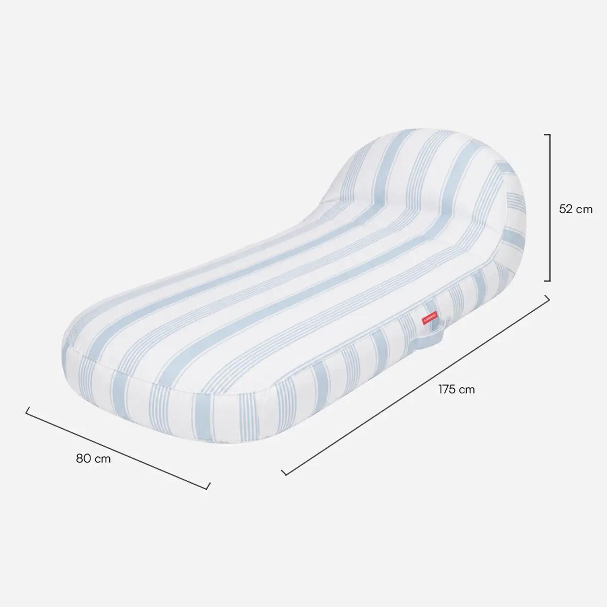Flamingueo Lettino Gonfiabile Premium Piscina PVC Blu 7/7