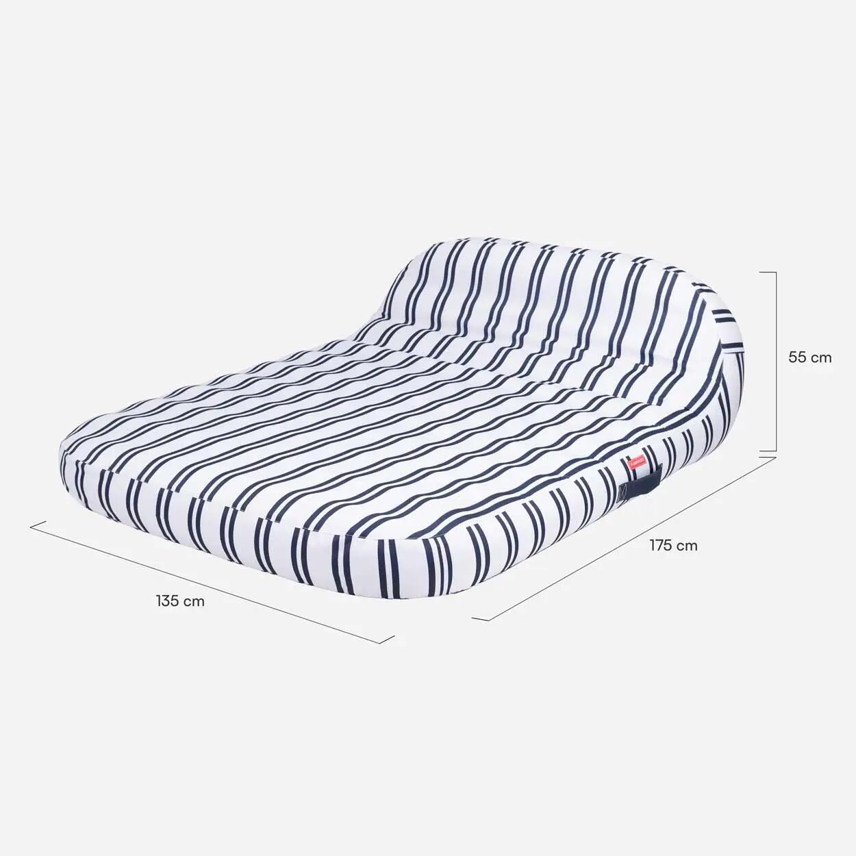 Flamingueo Tumbona Doble Hinchable Flotador Piscina PVC Azul 7/7