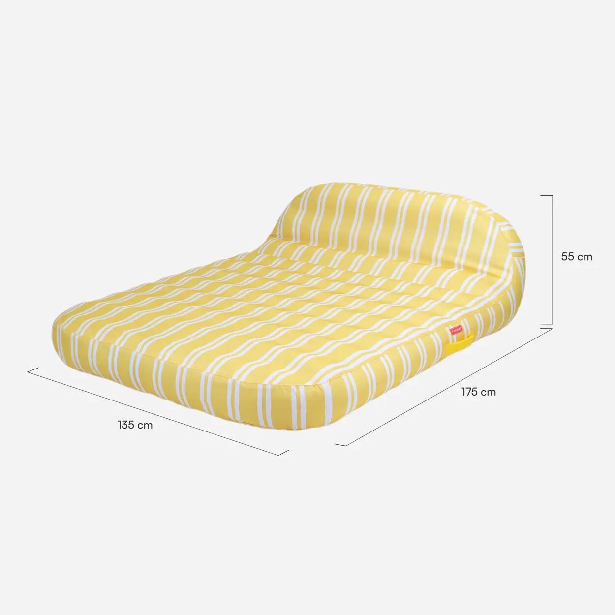 Flamingueo Tumbona Doble Hinchable Flotador Piscina PVC Amarilla 7/7