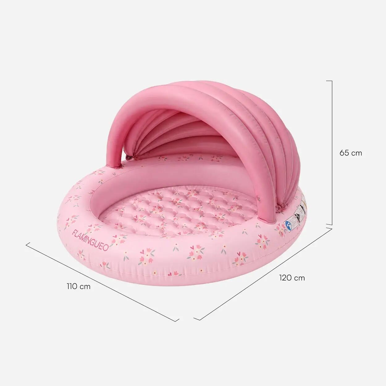 Flamingueo Piscine Enfant Avec Auvent PVC Rose 6/6